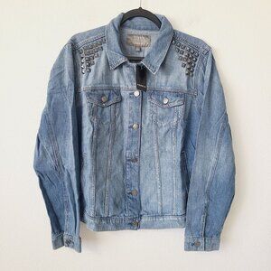 Torrid Denim Studded Trucker Jacket Plus Size 1X Blue